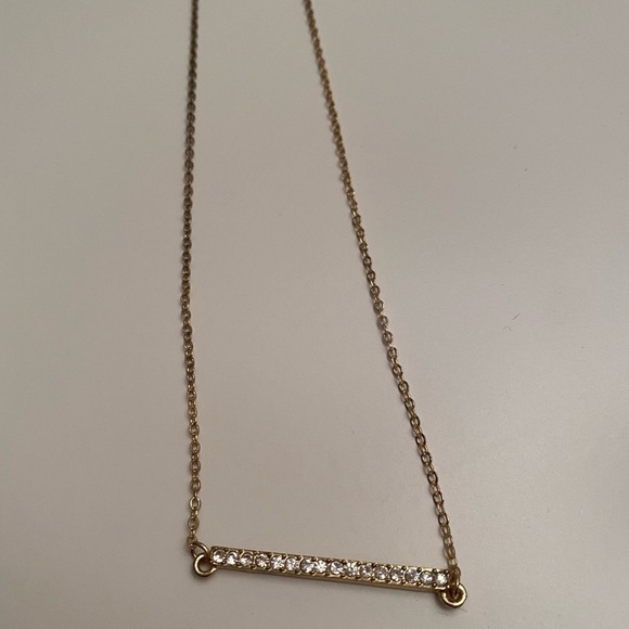 Gold and rhinestone bar necklace - Picture 2 of 7